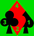 Spades 1 hearts 2 clubs 3 diamonds 4